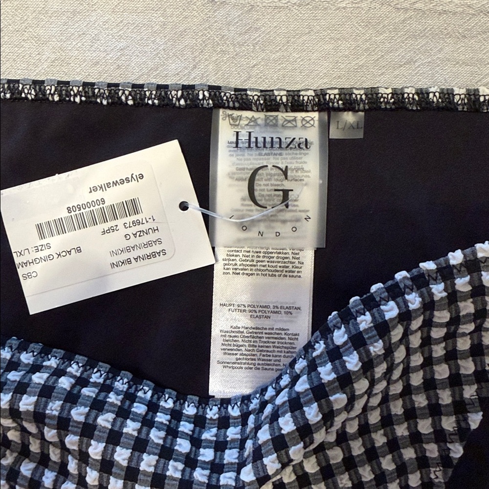 BNWT hunza G Gingham Seersucker Sabrina Bikini set - Picture 3 of 8
